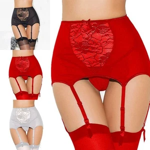Sexy Stocking Women Garter Suspender Belt Lingerie High Set w Waist Lace - Picture 1 of 16