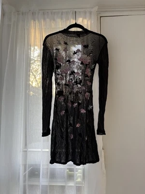 Vestido Vivienne Tam Malla Bordado Floral Talla 1 Foto 1 de 4