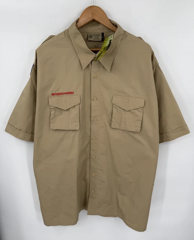 NUEVO Boy Scouts of America Hombre Uniforme Camisa Mezcla Algodón Manga Corta Talla 2XL Foto 1 de 4