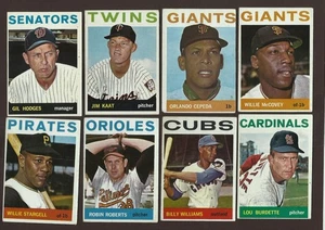 GRAN LOTE 1964 TOPPS DE 352/598 DIFF con estrellas inc 32 hi #'s en muy buen estado a excelente estado - Imagen 1 de 15
