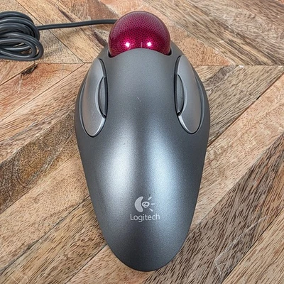 Logitech Trackman Marble USB T-BC21 Trackball Silber Ergonomische Maus Getestet - Bild 1 von 4