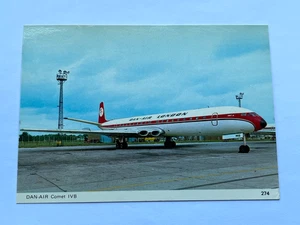 Aviation Airline Postcard DAN AIR DE HAVILLAND COMET - Picture 1 of 3