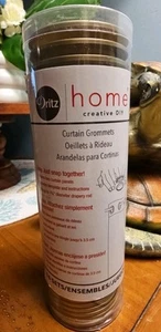NUEVOS OJALES DE CORTINA DRITZ Home 16 juegos se adaptan a hasta 1 varilla 3/8 ORO ANTIGUO 44305 - Imagen 1 de 5