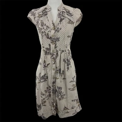 Maeve Size 2 Southward Stop Deers Dress Forest Fairy Grunge Cap Sleeve Dark - Image 1 of 4