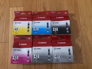 Canon 6 Pack Ink 42 Black-Gray-Light Gray-Magenta-Cyan-Yellow All New in Box - Picture 1 of 4