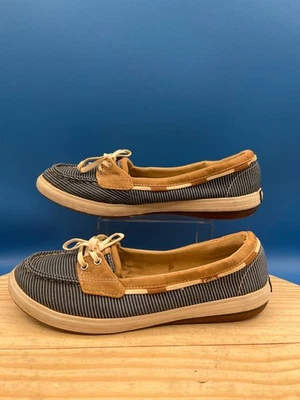 Zapato de Barco Keds Ortholite Para Mujer Talla 7M Azul/Marrón Tela Con Cordones Transpirable Foto 1 de 4