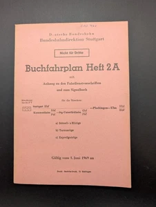 Buch Buchfahrplan Heft 2 A Deutsche Bundesbahn 1969 BD Stuttgart Eisenbahn - Bild 1 von 14