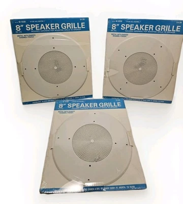 "Lote de 3 parrillas de altavoz de metal realistas de 8"" blancas horneadas en esmalte 40-1223D" Foto 1 de 4