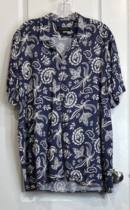 ZARA MAN Men’s Hawaiian Shirt XL Button Up Paisley Floral Print Slim Fit - Picture 1 of 16