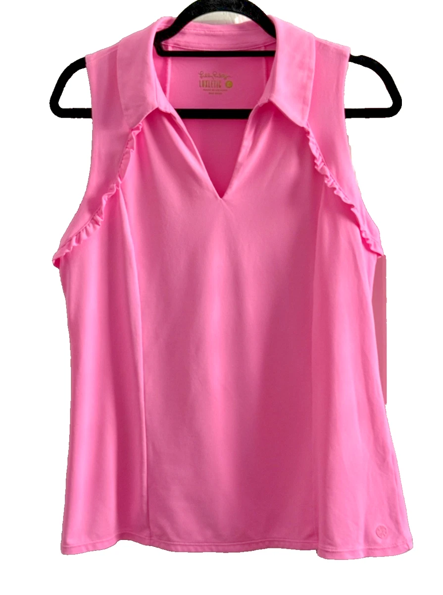 Women's Ribbed Halter Tank Top - High Neck Sleeveless In Rose Fuchsia, Small