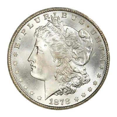 Dólar de plata Morgan 1878 S $1 brillante sin circular BU 90 % plata Foto 1 de 2