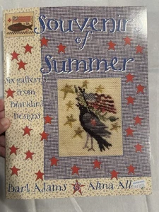Blackbird Designs Souvenirs of Summer Americana Cross Stitch Pattern Book OOP - Picture 1 of 24