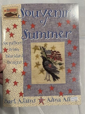 Blackbird Designs Souvenirs of Summer Americana Cross Stitch Pattern Book OOP - Image 1 of 4