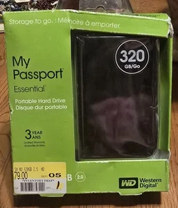 Western Digital My Passport Essential 320GB USB 2.0 Portable Hard Drive WD3200ME - Picture 1 of 6