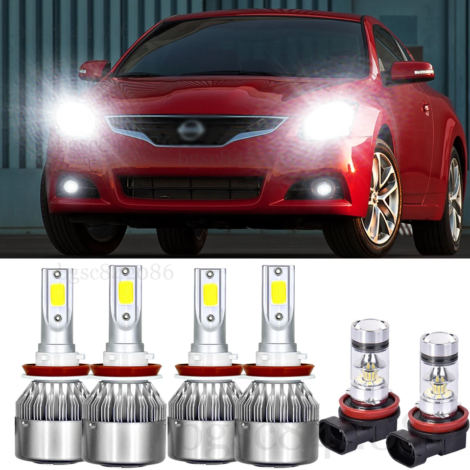 Kit combo de lâmpadas de neblina alta baixa para faróis de LED Nissan Altima 2010 - 2012 - Imagem 1 de 4
