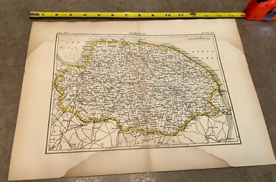 Mapa antiguo de placa Norfolk XVI, envío gratuito, bueno para enmarcar Foto 1 de 4
