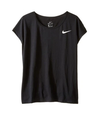 Camiseta de entrenamiento Nike para niños seca de manga corta negra/blanca para niñas talla XL L66105 Foto 1 de 2