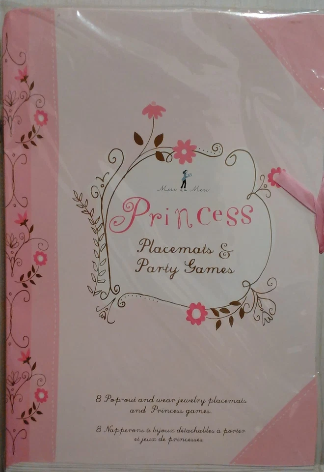Meri Meri Princess Placemats & Party Games Pink Girly Set of 8 - Image 1 of 2