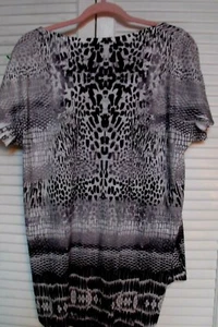 Women's “Style & Co.” Plus Size XL, Knit Tee, Brown, Gray & White - Picture 1 of 4