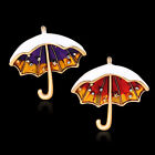 Art Deco Style Enamel Crystal Personalized Sky Umbrella Brooch Badge Pin Gift