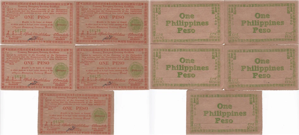 1944 Philippines Guerrilla Currency Negros Province 5 Consecutive XF/AU S673 - Image 1 of 1