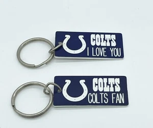 Set Of 2 ~ Indianapolis Colts Football Fans Key Chains - Picture 1 of 3