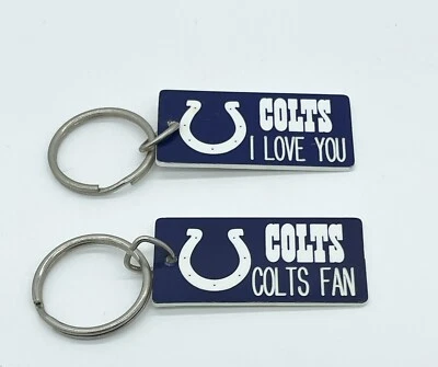 Set Of 2 ~ Indianapolis Colts Football Fans Key Chains - Image 1 of 3