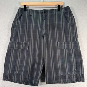 Patagonia Cargo Shorts Mens 30 Black Stripes Utility Hiking Outdoors 12" Inseam - Picture 1 of 12
