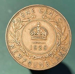 XF - 1929 - 1 Cent - Newfoundland Canada - Nice Copper Coin! - Bild 1 von 2