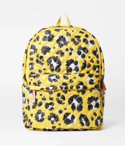 MZ WALLACE Rec Metro Backpack Deluxe Quilted Nylon w/ Pouch ~NWT~ Yellow Leopard - Picture 1 of 6