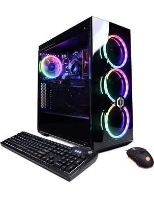 PC para juegos CyberpowerPC AMD Ryzen 3 3100 3,6 GHz, Radeon RX 550 2 GB *Vidrio agrietado Foto 1 de 4