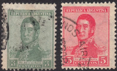 1917 Argentina SC# 234-236 - Jose de San Martin - 2 Different Stamps - Used - Image 1 of 2