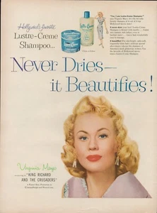 1954 Lustre Creme Shampoo Vintage Retro Print Ad Hollywood Virginia Mayo Beauty - Picture 1 of 8