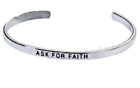Silver Faith Cuff Bracelet Packaged Vintage Bangle Fits all inspirational