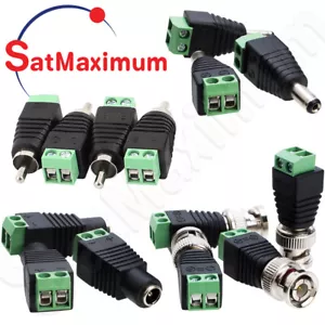 DC Power Connector 2.1 x 5.5mm BNC RCA Male /Female CCTV Video Balun Adapter LOT - Picture 1 of 22