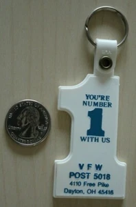 VFW Post 5018 Dayton Ohio You're #1 With Us White Keychain Key Ring #32120 - Picture 1 of 2