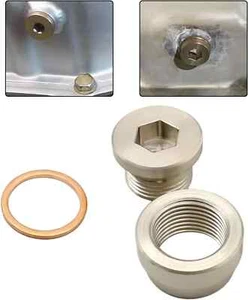 12MM KIT STEEL BUNG & STEEL PLUG + WASHER Transmission Sump Drain Plug (Weld In) - Bild 1 von 3