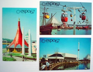3 POSTALES DE EXPO 67 **** LOTE DE 3 POSTALES DE EXPO 67. - Imagen 1 de 3