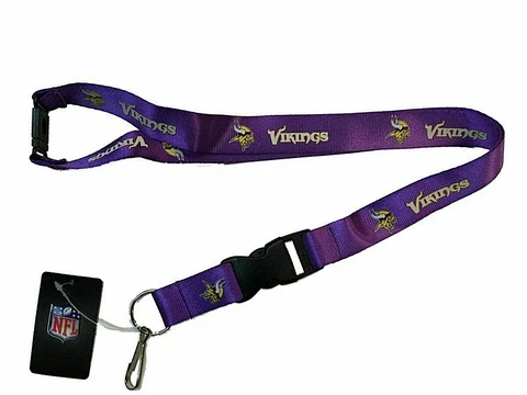 Minnesota Vikings NFL Safety Breakaway Keychain Lanyard w/ Detachable Clip Cover