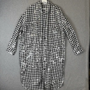 Zara sovracamicia donna taglia large edizione limitata paillettes nera pied de poule nuova con etichetta - Foto 1 di 12