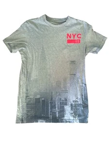 Aeropostale NYC 55 Graphic Tee Medium Gray Cotton Polyester Unisex - Picture 1 of 7
