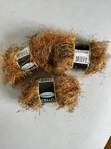 Sensations Cello Yarn- Orange Cello Yarn-Lot Of 3- Brand New - Picture 1 of 1