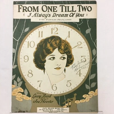 FROM ONE TILL TWO (Siempre sueño contigo) ©1924 Partituras de colección letra francesa Foto 1 de 4