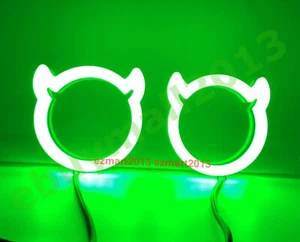 BT Kitty Cat Dynamic Chase Flow RGB Demon Devil Ox Horn Halo Ring Angel Eye DRL - Picture 1 of 26