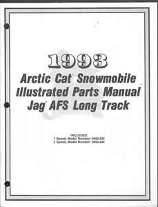 1993 Arctic Cat Snowmobile Illustrated Parts Manual Jag AFS Long Track - Picture 1 of 2