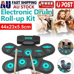 9Pads Electronic Drum Roll-up Electric Drum Kit Practice Drum Pads - Picture 1 of 14