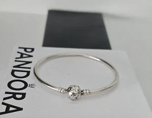Pandora Moon & Stars CZ Clasp Silver Charm Bracelet Bangle 18Cm 590009 Free Post - Picture 1 of 20
