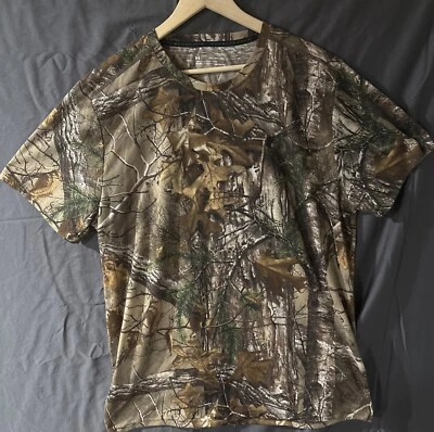 Mens Under Armour Heat Gear Scent Control Loose Fit Short Sleeve Camo Shirt Sz L - Image 1 of 4