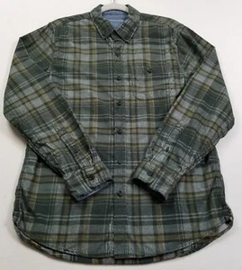 Michael Bastian Button Up Shirt Men’s Medium M Green Yellow White Plaid Corduroy - Picture 1 of 9