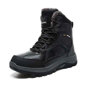 Botas de nieve cálidas de felpa de invierno botas al tobillo de caña alta para hombre botas de trabajo antideslizantes - Imagen 1 de 24